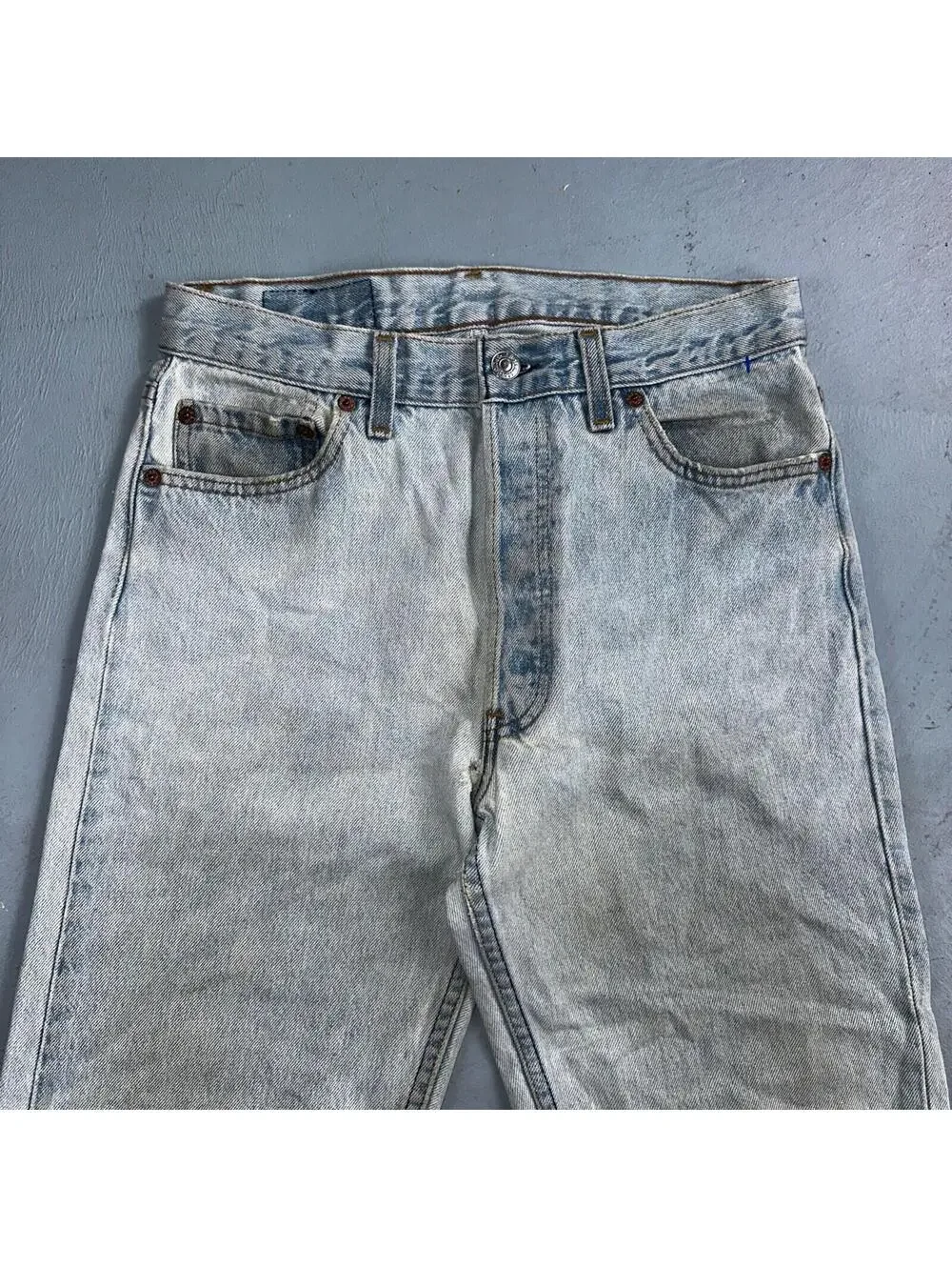 Levis 501 Vintage 90s USA XX Straight Leg Jeans Blue Light Wash 30x34 Act 28x29